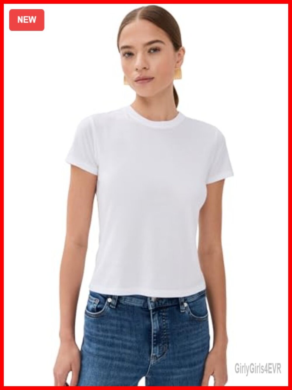 Women's Lightweight Jersey Relaxed Fit Crew Neck Short Sleeve Tee